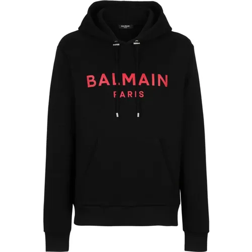 Baumwoll-Sweatshirt mit Paris-Logo-Print , Herren, Größe: XS - Balmain - Modalova
