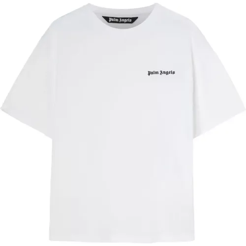 Logo Weißes T-Shirt mit Tasche , Herren, Größe: 2XL - Palm Angels - Modalova
