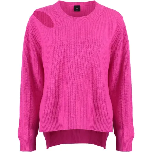 Gerippter Wollmischpullover , Damen, Größe: M - pinko - Modalova