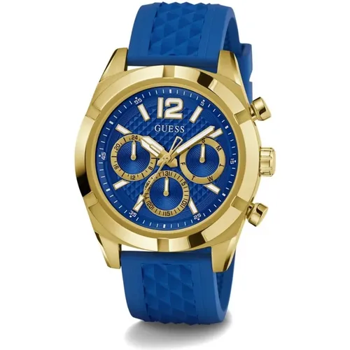 Resistance Multifunction Blue Gold Watch , male, Sizes: ONE SIZE - Guess - Modalova