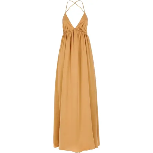 Silk V-Neck Long Dress , female, Sizes: M, L, S - Zimmermann - Modalova