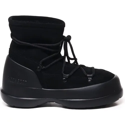 Schwarze Wildleder Winterstiefel , Damen, Größe: 40 EU - moon boot - Modalova