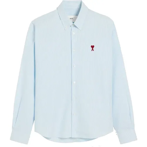 Gestreiftes Oxford-Button-Down-Shirt - Ami Paris - Modalova