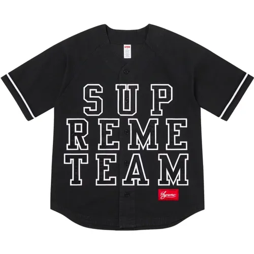 Limited Edition Denim Baseball Jersey , male, Sizes: L, M - Supreme - Modalova