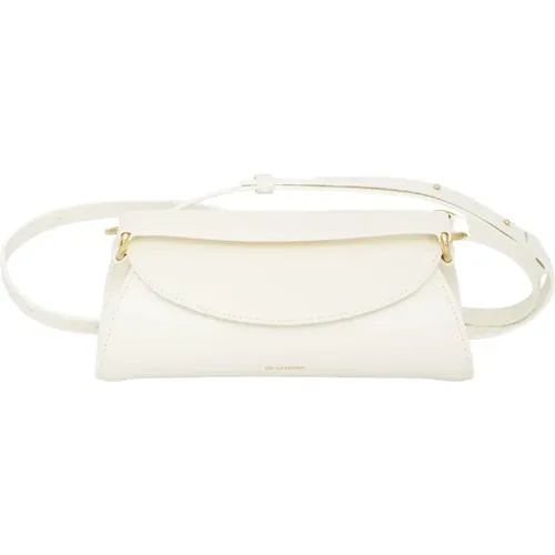 Weiße Leder Cross Body Tasche - Cannolo Mini - Jil Sander - Modalova