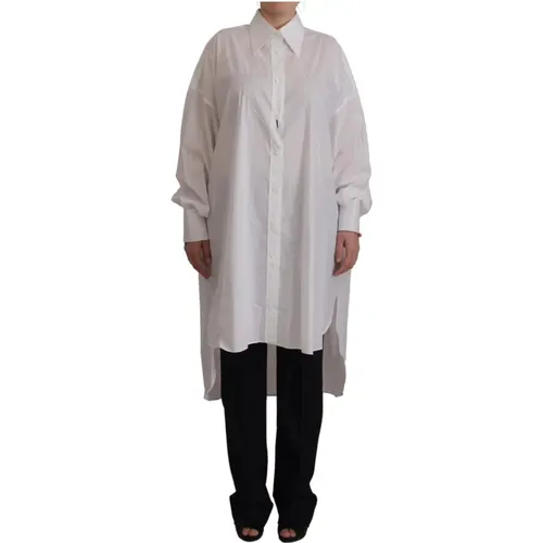 Weiße Baumwollhemd mit Kragen und Knopfleiste - Dolce & Gabbana - Modalova