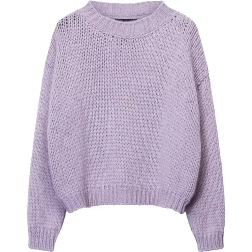 Relaxed Fit Alpaca Knit Sweater , female, Sizes: L - Roberto Collina - Modalova