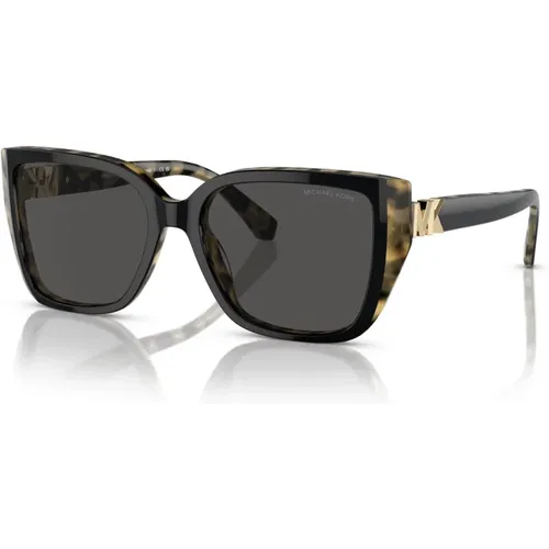 Pearld Black Havana Sonnenbrille , Damen, Größe: 55 MM - Michael Kors - Modalova