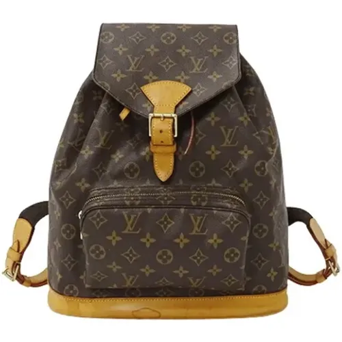 Pre-owned Montsouris Backpack Coated Canvas , female, Sizes: ONE SIZE - Louis Vuitton Vintage - Modalova