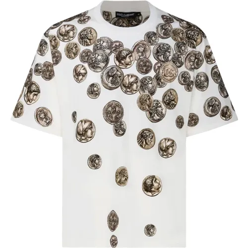 Graphic Print T-Shirt , male, Sizes: L, S - Dolce & Gabbana - Modalova