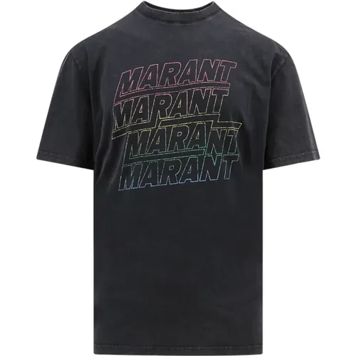 Vintage Schwarzes T-Shirt mit Mehrfarbigem Logo-Print,T-Shirts - Isabel marant - Modalova