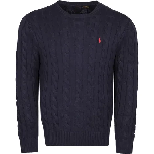 Bestickter Cable Knit Pullover , Herren, Größe: L - Ralph Lauren - Modalova