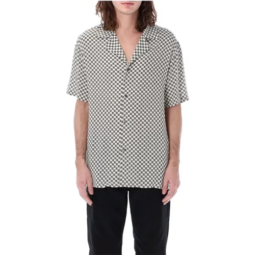 Mini Monogram Bowling Shirt , male, Sizes: XL, M, L - Balmain - Modalova