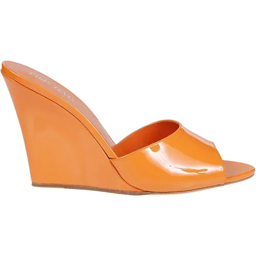 Carrot Slip-On Wedge Sandals , female, Sizes: 3 1/2 UK - Paris Texas - Modalova