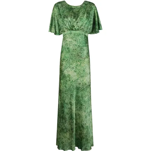 Patterned Maxi Dress , female, Sizes: XS, S - Saloni - Modalova