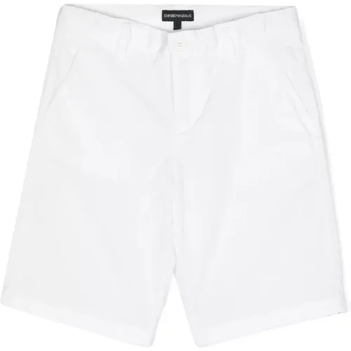 Weiße Baumwoll-Bermuda-Shorts Slim Fit - Emporio Armani - Modalova