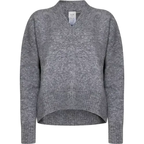 Grey Sweaters for Women , female, Sizes: L, M - Alysi - Modalova