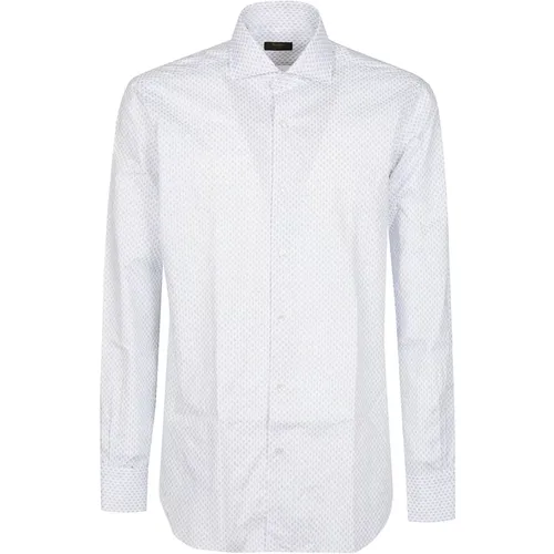 Bianco/Azzurro Neck Shirt , male, Sizes: 2XL, 3XL, L, XL, M - Barba Napoli - Modalova