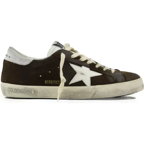 Braune Ledersneaker mit Weißen Details , Herren, Größe: 41 EU - Golden Goose - Modalova