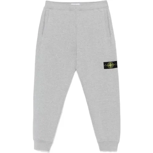 Grey Cotton Trousers with Ribbed Details , male, Sizes: M, S, L, XL - Stone Island - Modalova