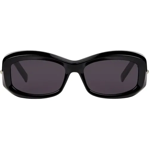 Glänzende Schwarze Oval Sonnenbrille , Damen, Größe: ONE Size - Givenchy - Modalova