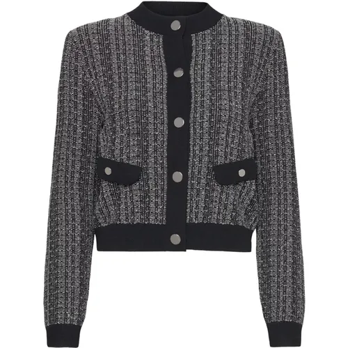 Patterned Cardigan White Ribbed , female, Sizes: M, S, L - Hugo Boss - Modalova