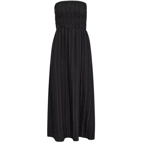 Schwarzes Kleid mit Goldstreifen , Damen, Größe: L - Co'Couture - Modalova