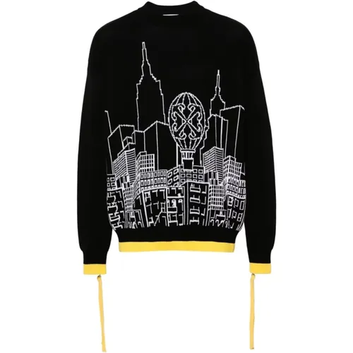 Skyline Knit Sweater , male, Sizes: L - Off White - Modalova