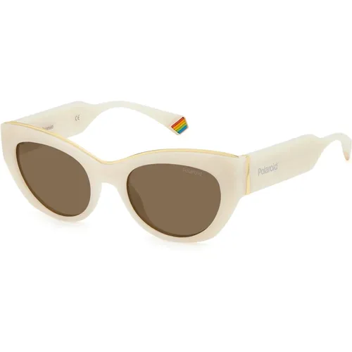 Ivory/Bronze Sunglasses , female, Sizes: 50 MM - Polaroid - Modalova