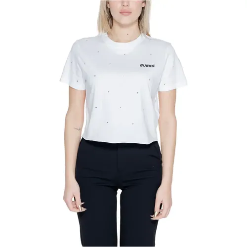 Crop T-shirt Spring/Summer Collection 100% Cotton , female, Sizes: XS, M, S, L - Guess - Modalova