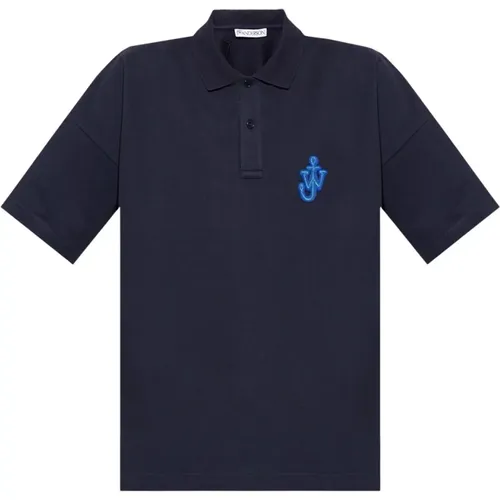 Navy Logo Polo Shirt JW Anderson - JW Anderson - Modalova
