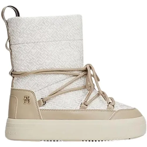 Monogramm Snowboot mit Schnürung , Damen, Größe: 41 EU - Tommy Hilfiger - Modalova