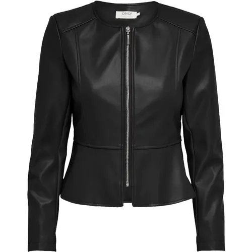 Faux Leather Spring Jacket , female, Sizes: M - Only - Modalova