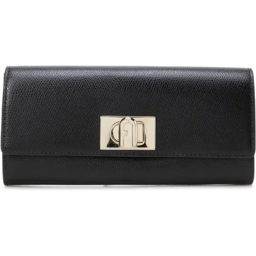 Leather Wallet with Garnet Finish , female, Sizes: ONE SIZE - Furla - Modalova