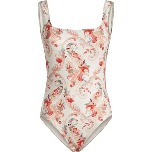 Floral Paisley Print White Swimsuit , female, Sizes: XL, M, L - ETRO - Modalova