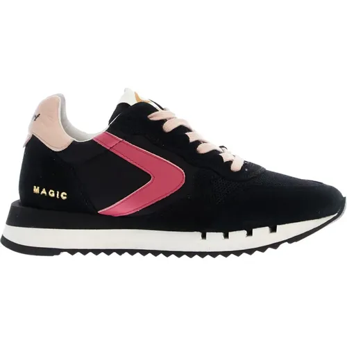 Black, Fuxia, Pink Sneakers for Women , female, Sizes: 4 UK, 6 UK, 3 UK - Valsport 1920 - Modalova