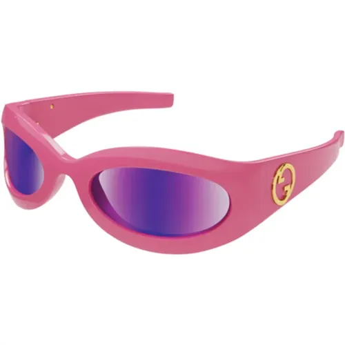 Rosa Sonnenbrille GG1247S,Schwarze Sonnenbrille mit Zubehör,Hellblaue/Graue Sonnenbrille - Gucci - Modalova