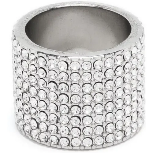 Weißer Kristall Rih Ring , Damen, Größe: 52 MM - Amina Muaddi - Modalova