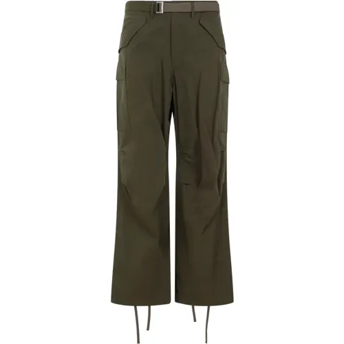 Cotton Rip Stop Cargo Trousers , male, Sizes: XL, M, L - Sacai - Modalova
