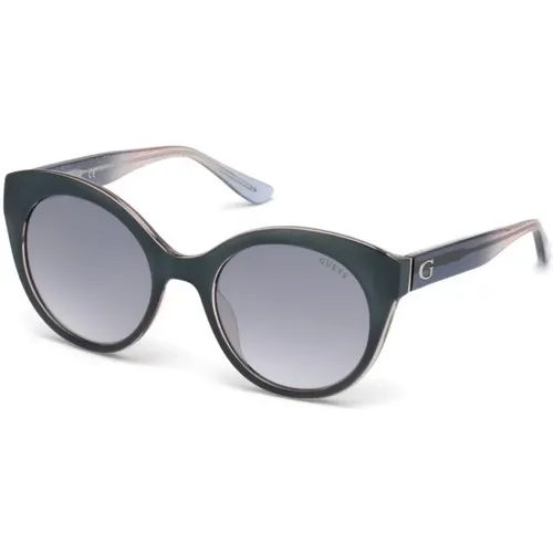 Glitzernde Blau Rosa Sonnenbrille,Stylische Sonnenbrille mit bordeauxfarbener Spiegellinse - Guess - Modalova
