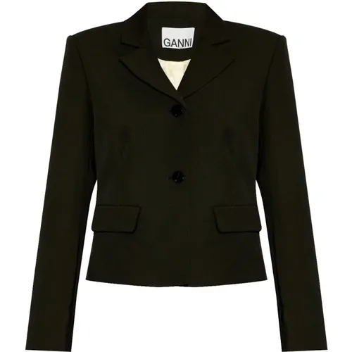 Buttoned Blazer , female, Sizes: M, L - Ganni - Modalova