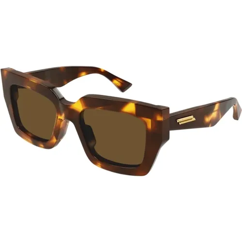 Quadratische Acetat-Sonnenbrille mit Metallstreifen - Bottega Veneta - Modalova