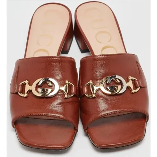 Pre-owned Leather sandals , female, Sizes: 3 UK - Gucci Vintage - Modalova