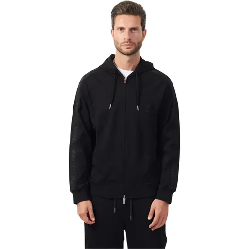 Schwarzer Hoodie-Pullover mit Reißverschluss - Armani Exchange - Modalova