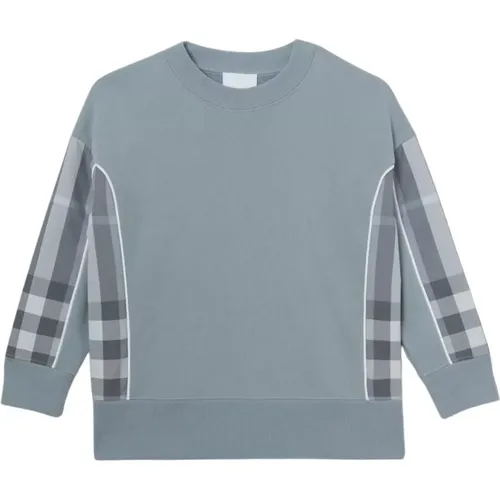 Grauer Pullover mit Kontrastelementen - Burberry - Modalova