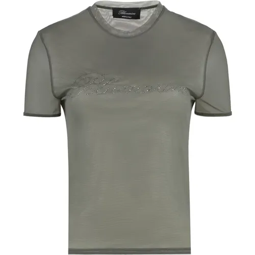 Doppellagiges Tüll-T-Shirt , Damen, Größe: M - Blumarine - Modalova