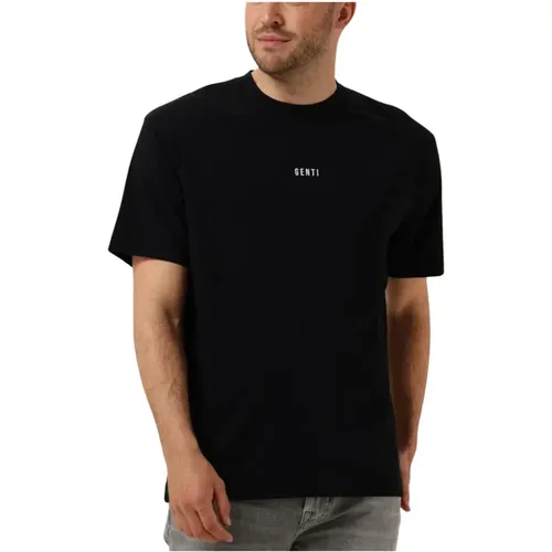 Herren Polo & T-Shirt Stilvoll Schwarz , Herren, Größe: L - Genti - Modalova
