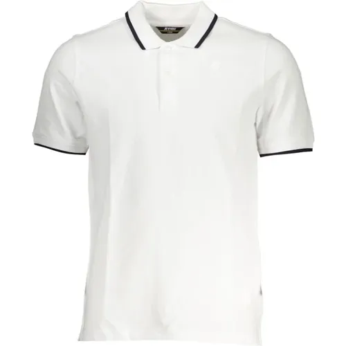 Stilvolles weies Poloshirt mit Kontrastdetails , Herren, Größe: 2XL - K-way - Modalova