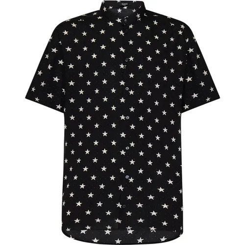 Star Print Short-Sleeved Shirt , male, Sizes: XL - Balmain - Modalova