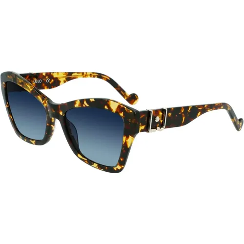 Vintage Tortoise/Blue Shaded Sonnenbrille , Damen, Größe: 56 MM - Liu Jo - Modalova